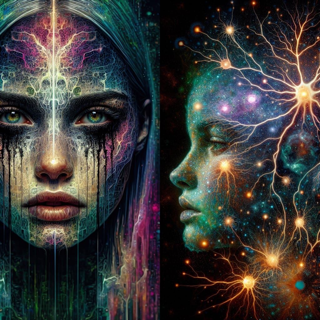 Haunting Duality: Shattered Identity Meets Cosmic Birth