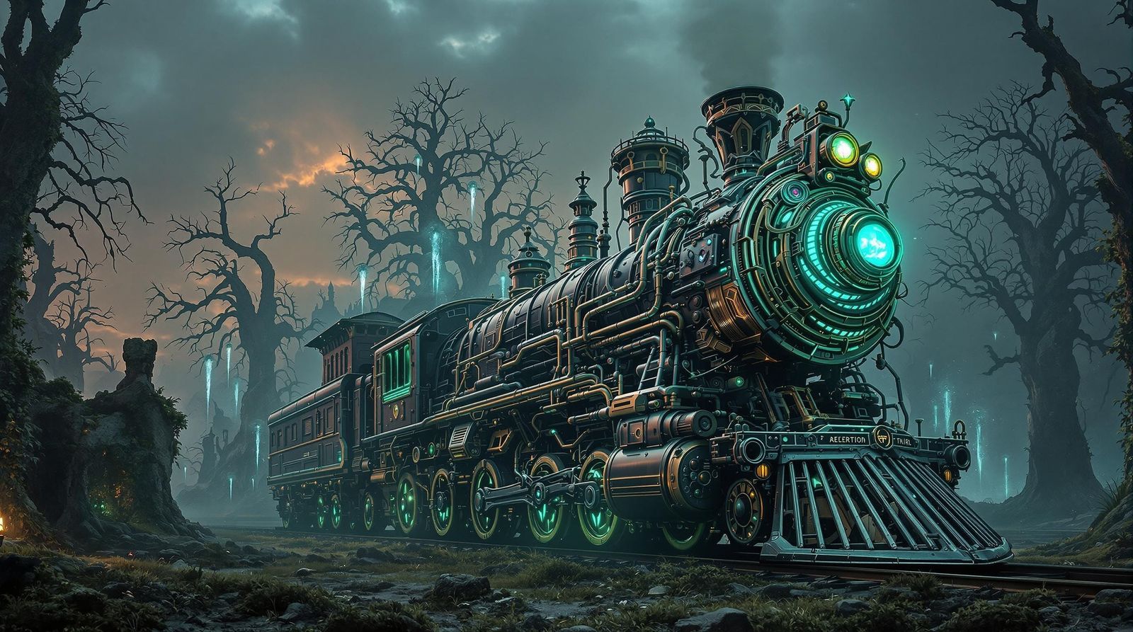 Surreal Steam Train in Abandoned Village