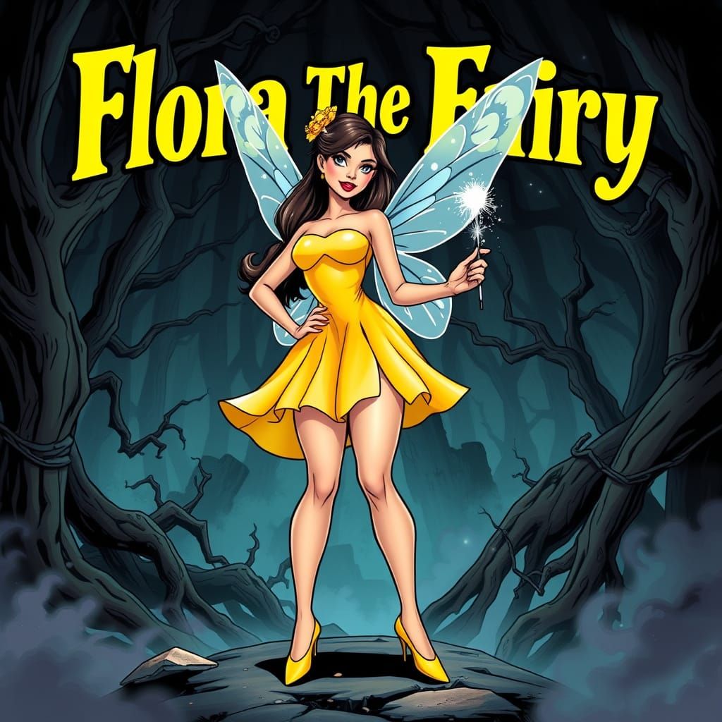 Vibrant Fairy Comic Book Cover in Bold Comic Style