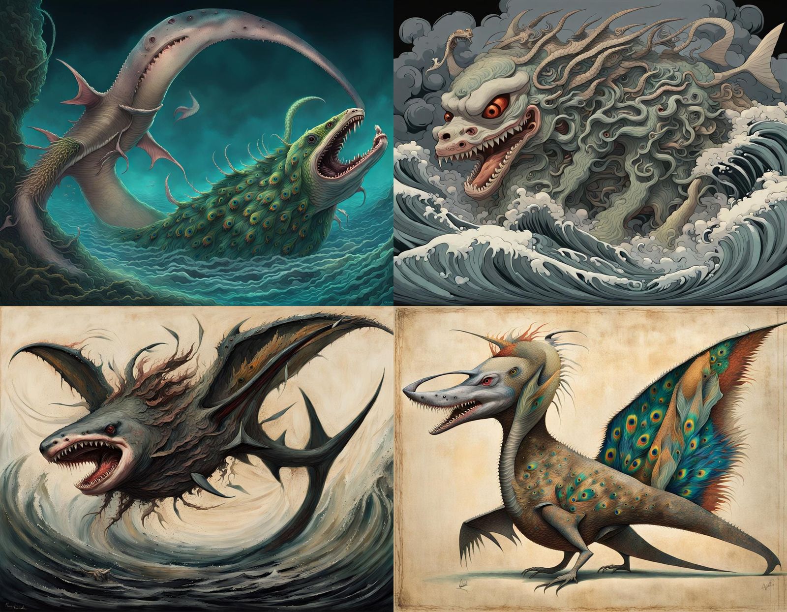 Monstrous Hybrid Ocean Horror Inspired by Surrealism