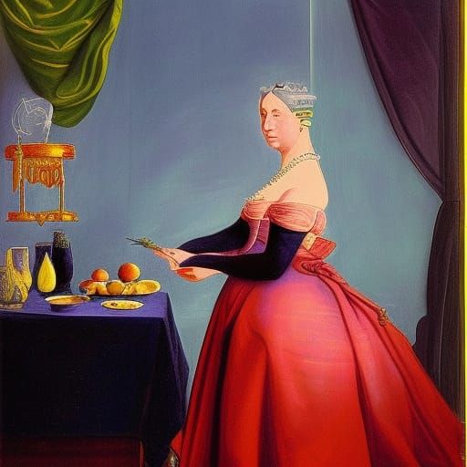 Queen Victoria and Lincoln Breakfast on the Moon