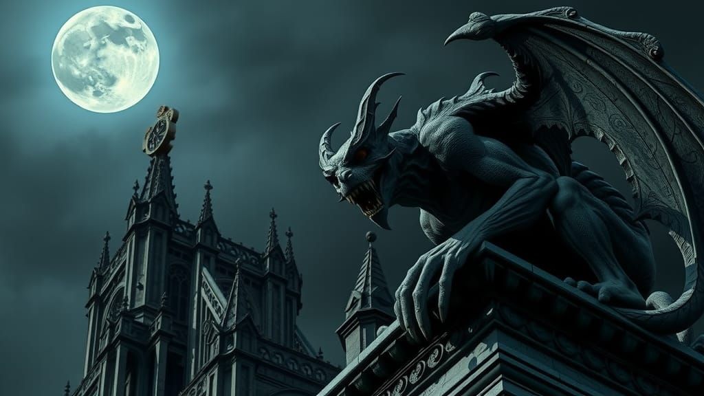 Gargoyle at Notre Dame in Gothic Style