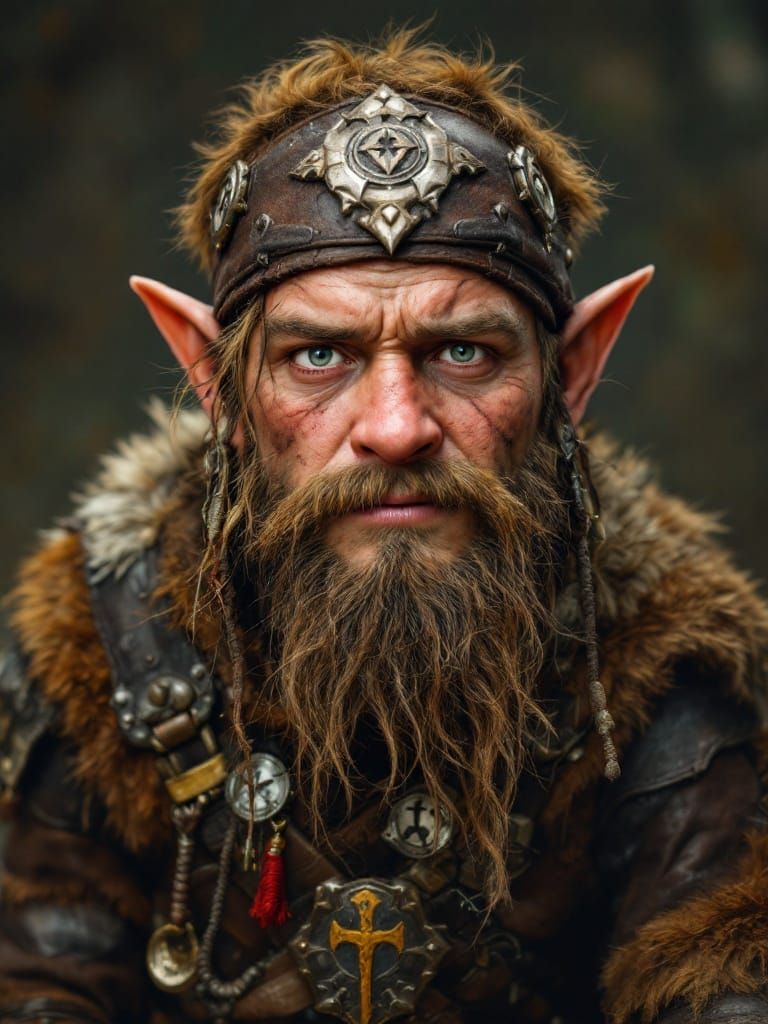 Hyper-Realistic Gnome Portrait in Medieval Forest