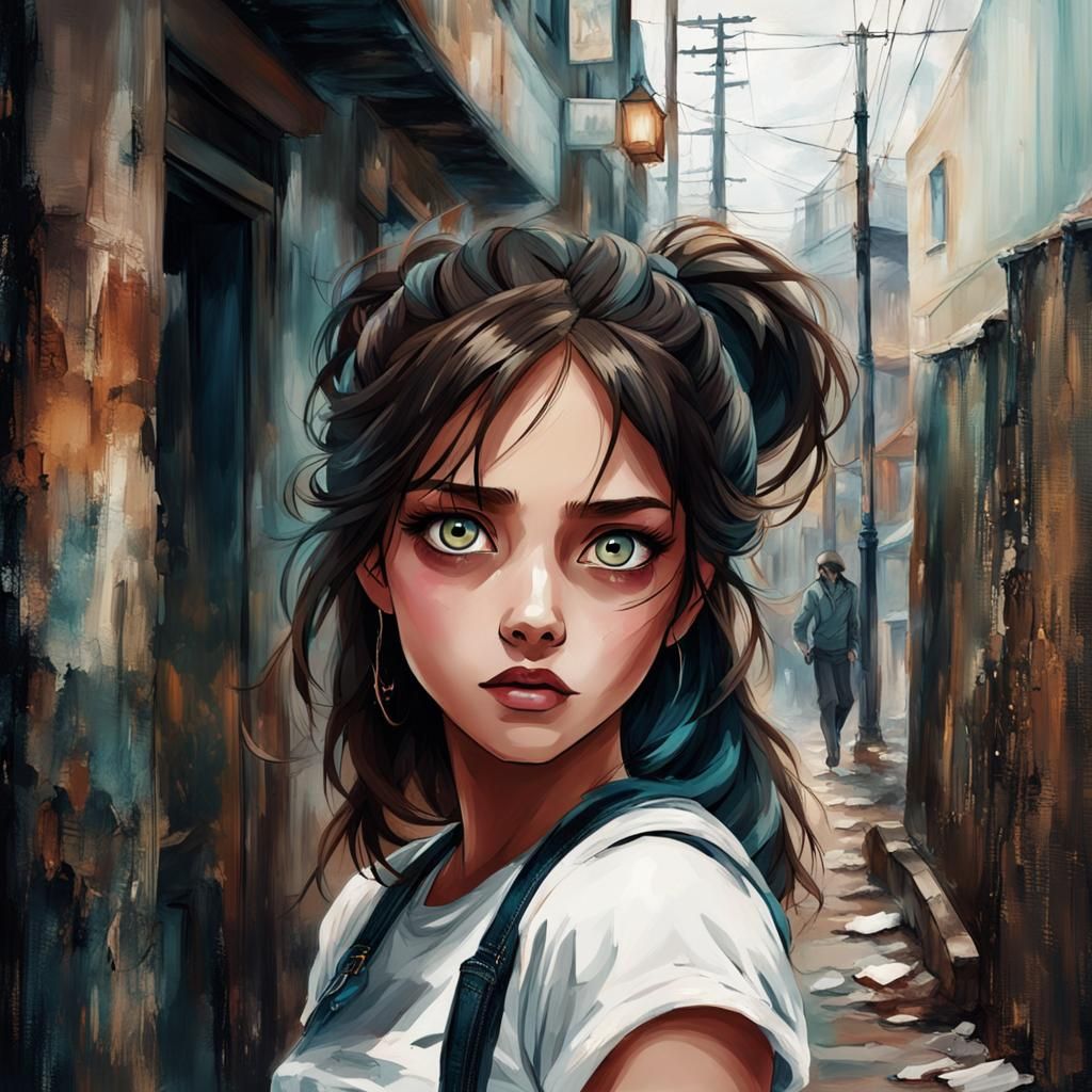 Enigmatic Woman with Piercing Gaze