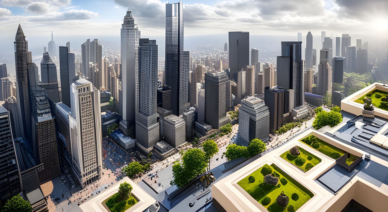 Daytime View of a Modern City