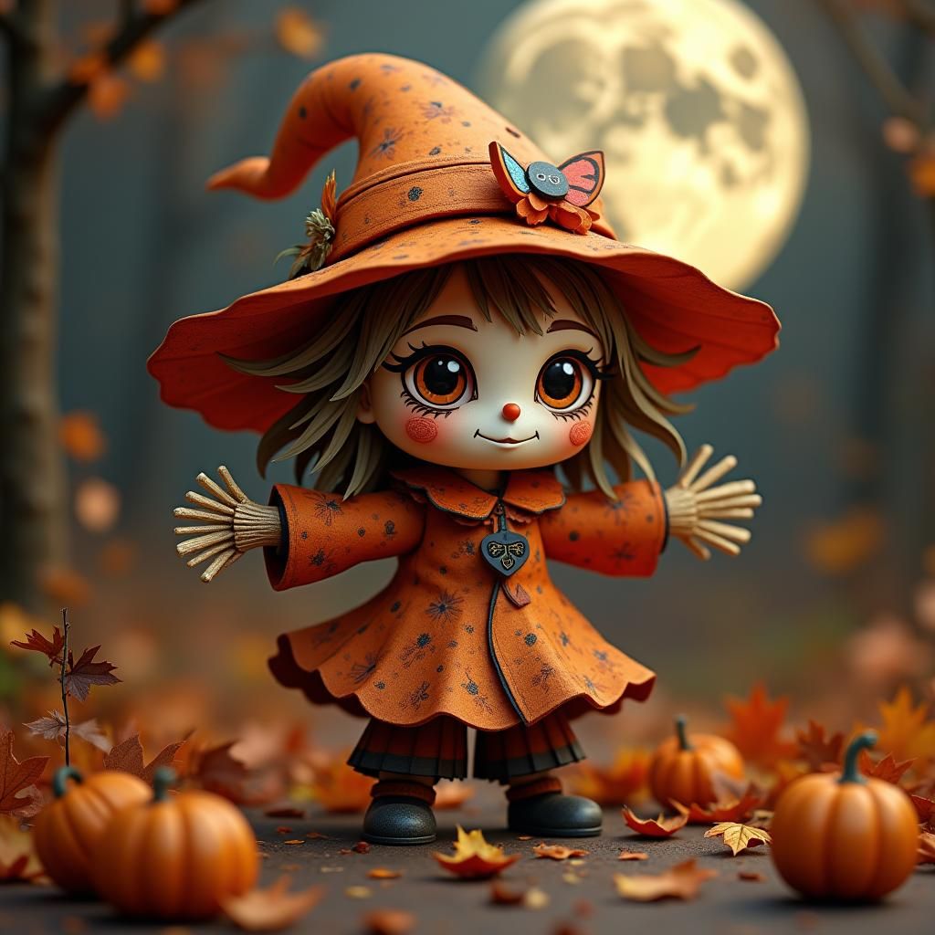 Autumn scarecrow girl