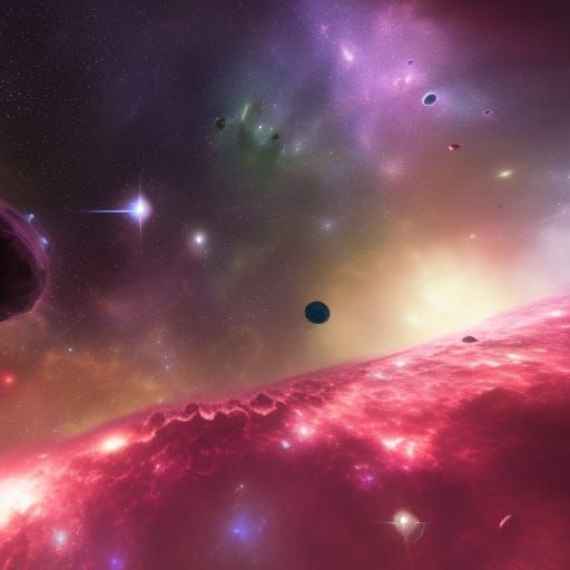 Fantastical Nebula Space Scape in Deep Color