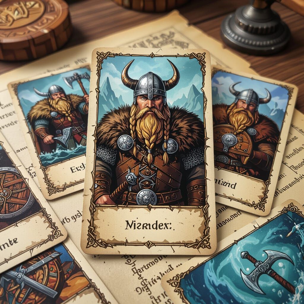 Viking Treasure Art for Board Game Cards
