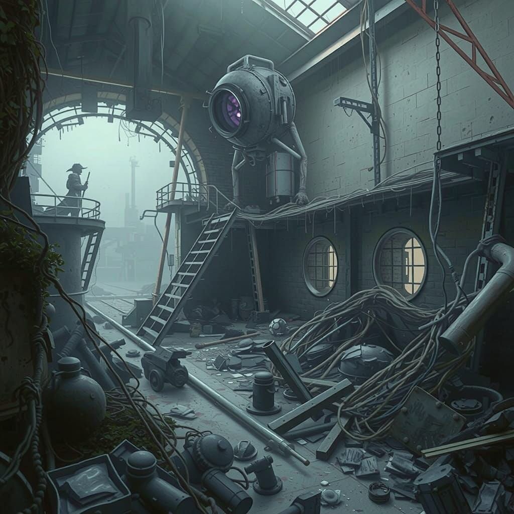 Rebuilt Ruins in a Post-Apocalyptic Landscape