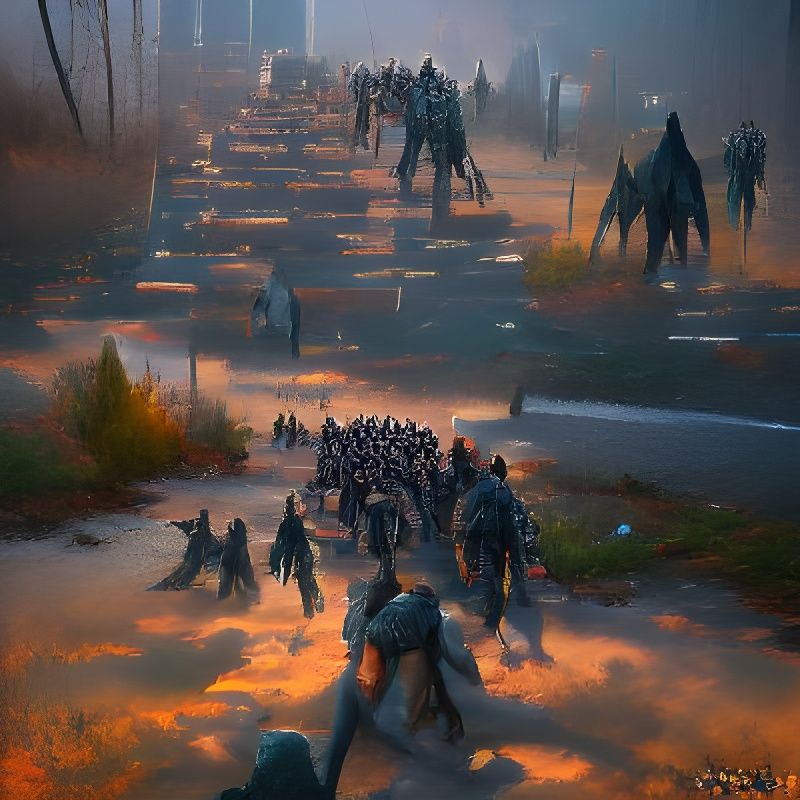 Apocalyptic Undead Army: Digital Illustration