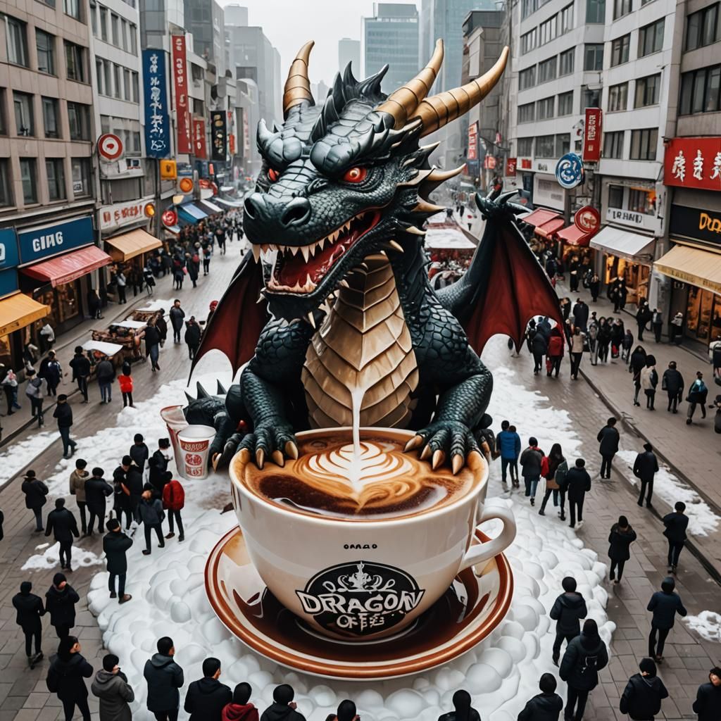 Giant Dragon Coffee Cup in City Center