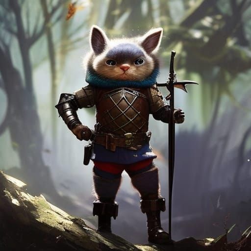 Pixar Style Bunny Adventurer in Medieval Armor