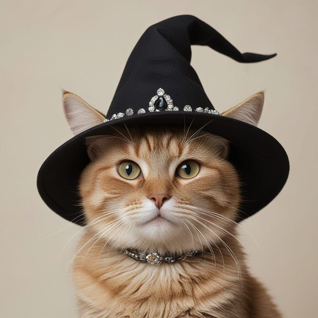 Witch and Familiar Cat Fly Broom to Apothecary