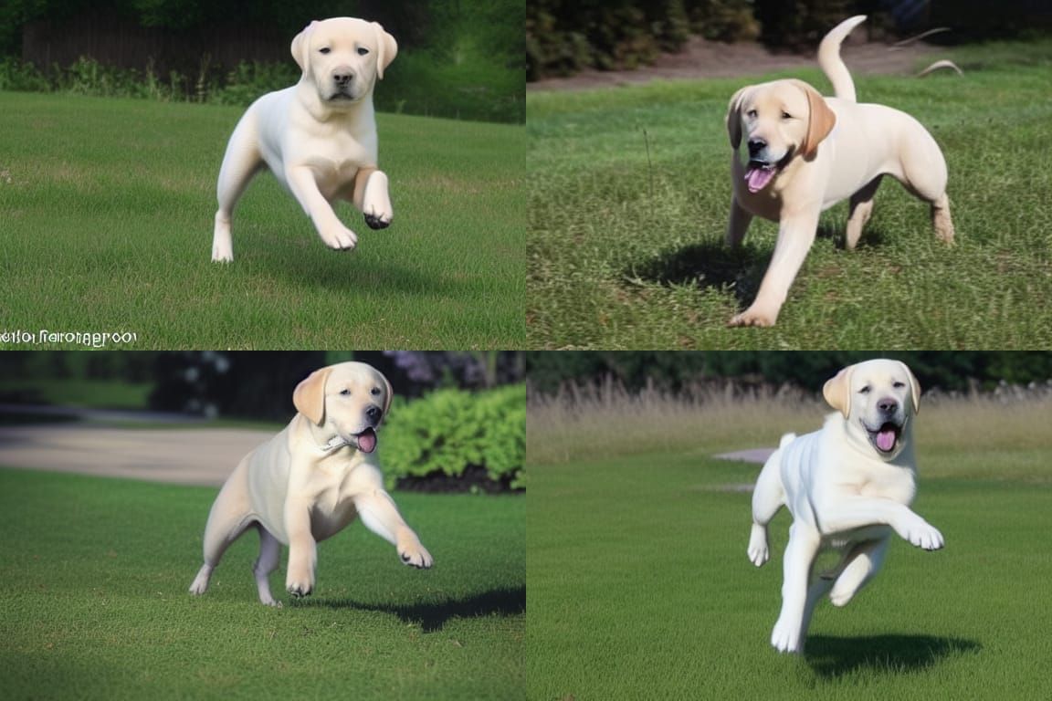 Cute Labrador Retriever Poses: Sitting and Running