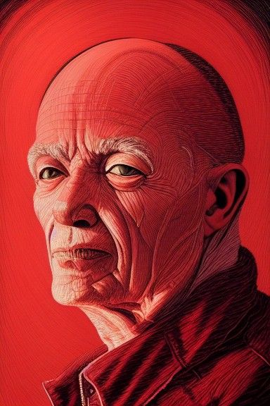 Detailed Portrait of an Old Man in Romantic Style