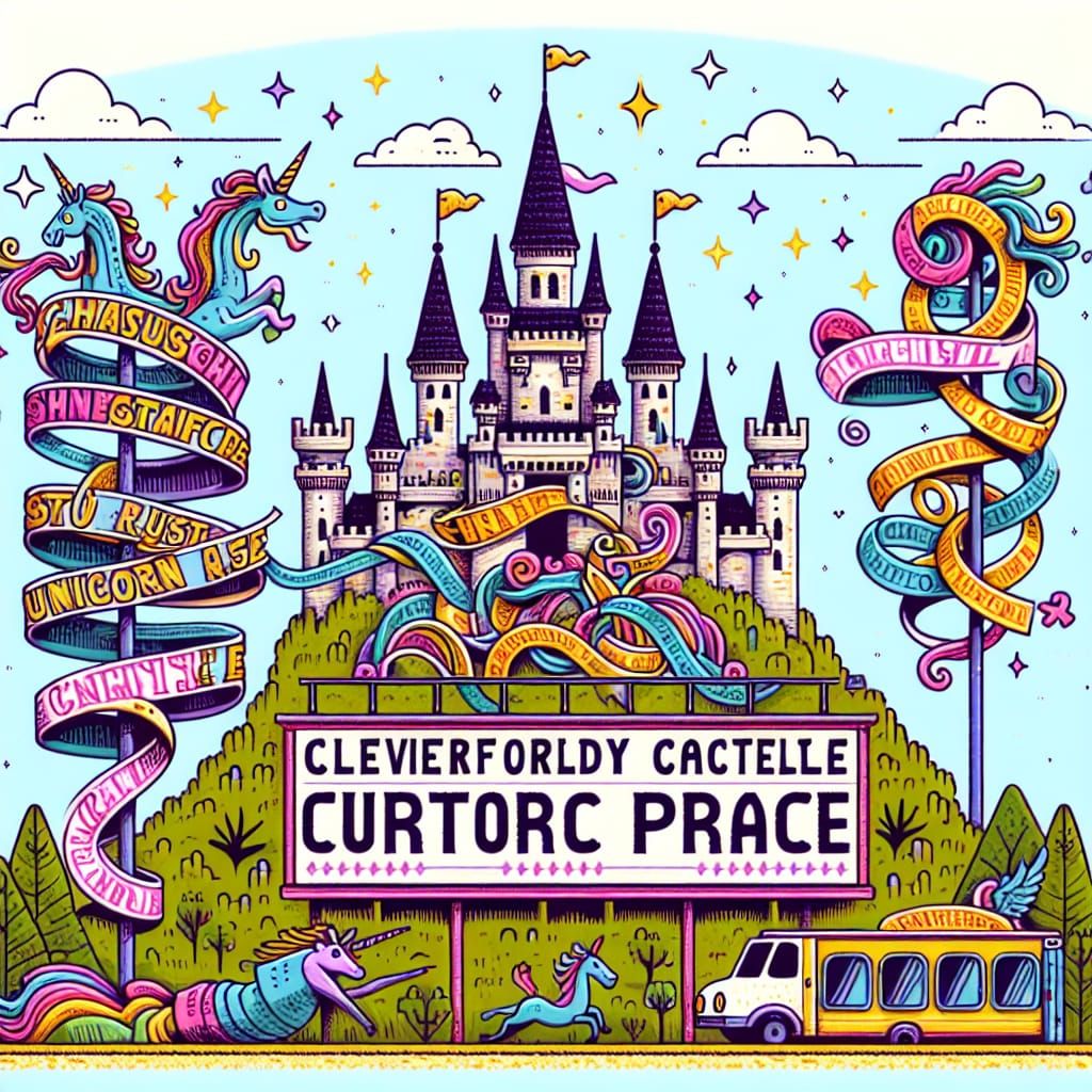 Whimsical Castle Illustration with Word Art