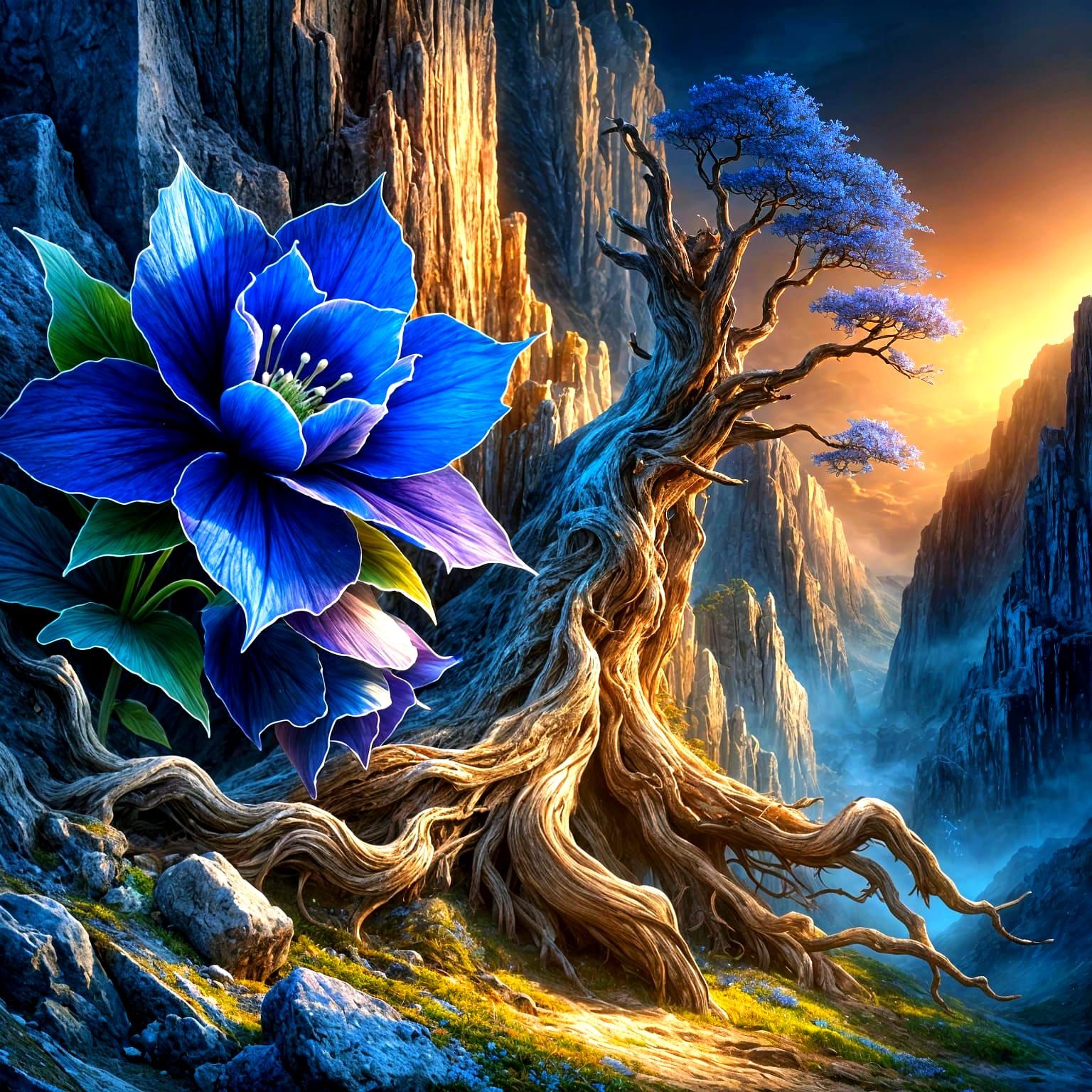 The blue flower