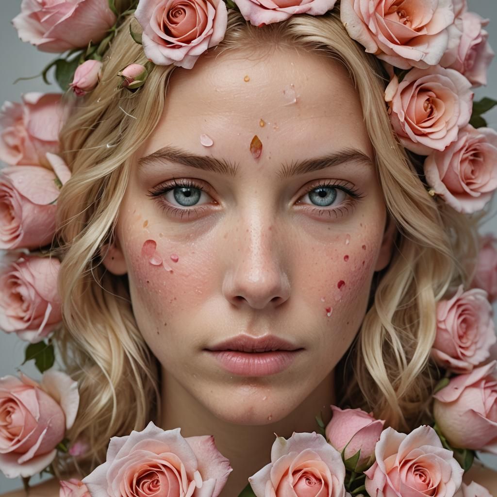 Rose Tattoo Portrait in Soft Focus, Professional Quality