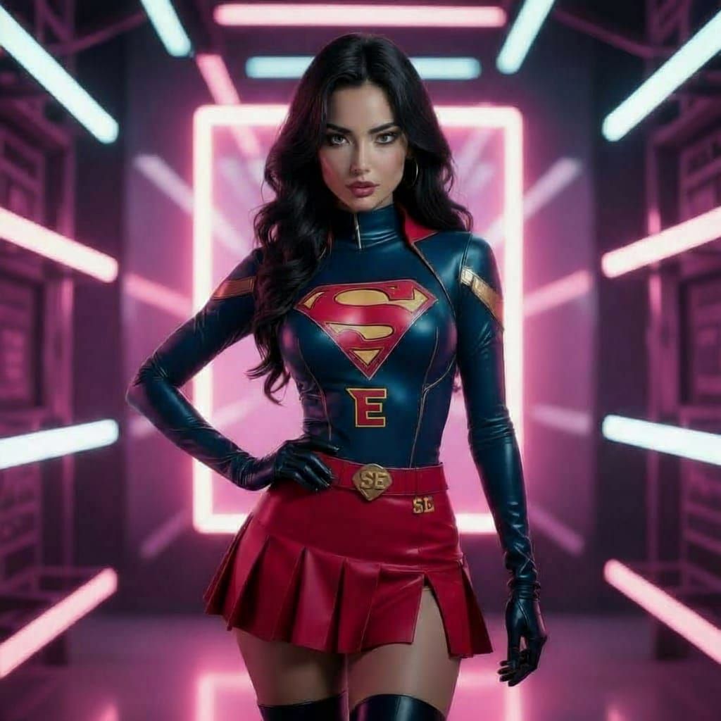 Elastic Superheroine with S & E Logo