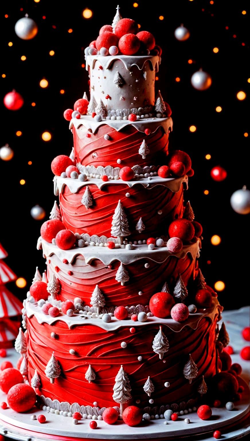 Modern Xmas Cake Masterpiece with Buttercream Frosting