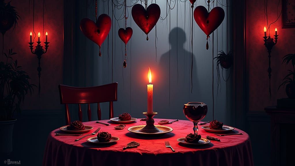 Gothic Valentine's Party With Ghostly Decor