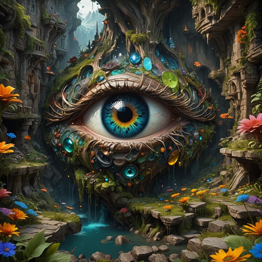 Eye with Natural Colors: Detailed Matte Painting