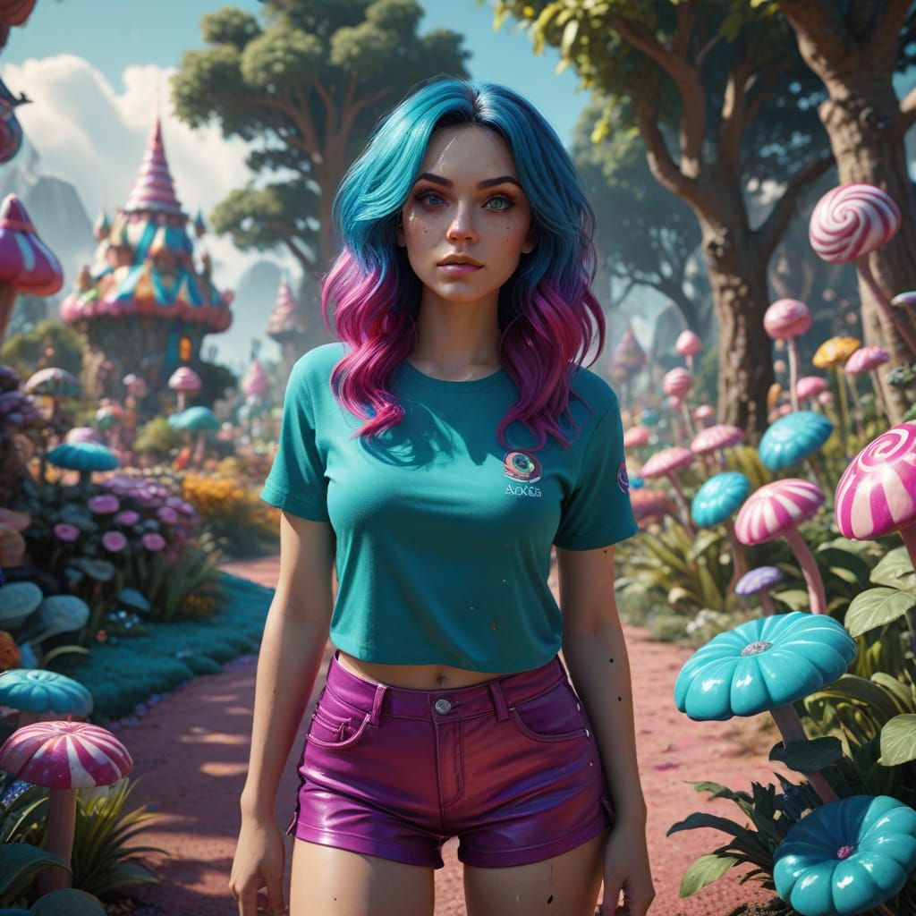 Candy Core Lady with Violet Eyes