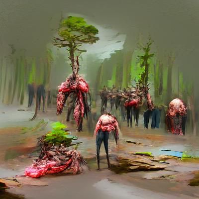 Surreal Forest of Human-Like Trees