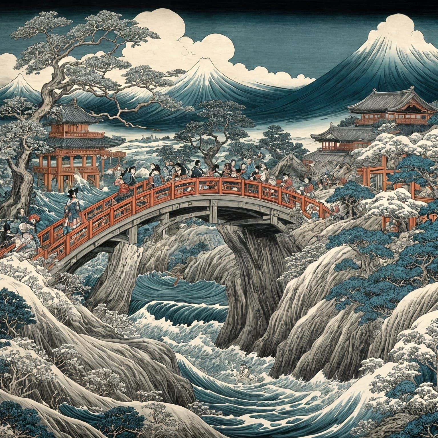 Baroque Meets Ukiyo-e in Historical Landscape