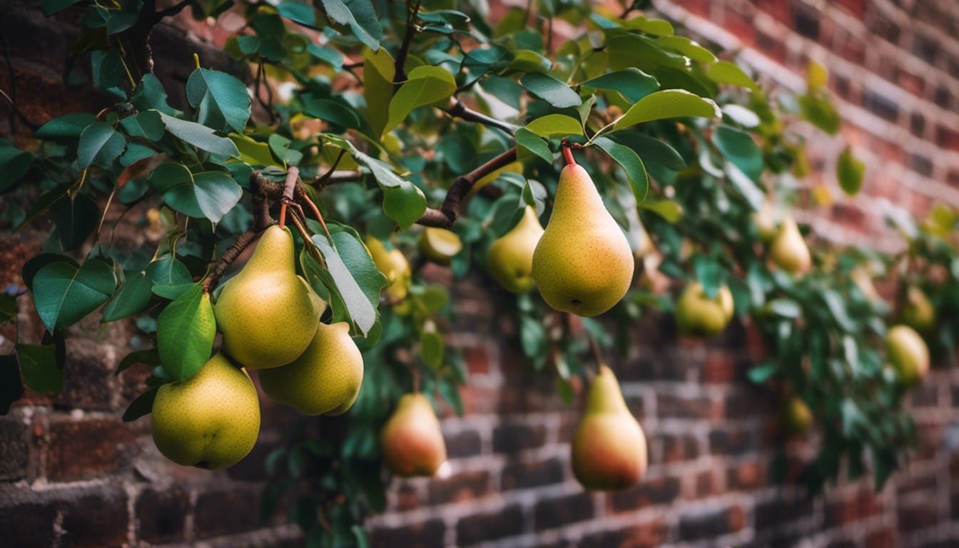 Walled garden espaliered fruit trees series - 5 - pears