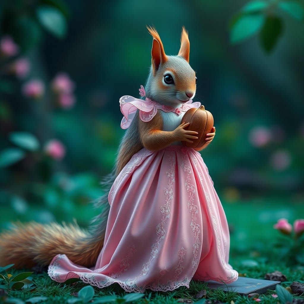 Elegant Squirrel in Enchanted Fantastical World