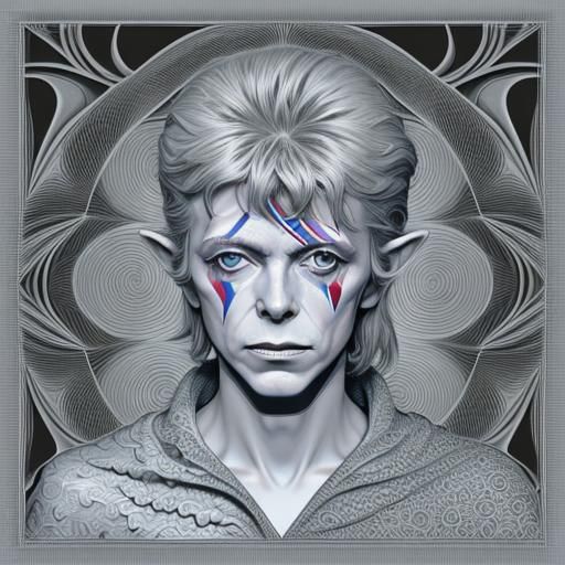 David Bowie as Hobbit in Abstract Vector Art
