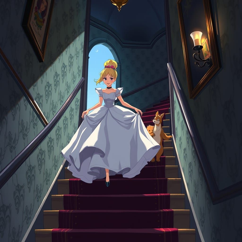 Cinderella in Anime Style Ball Gown