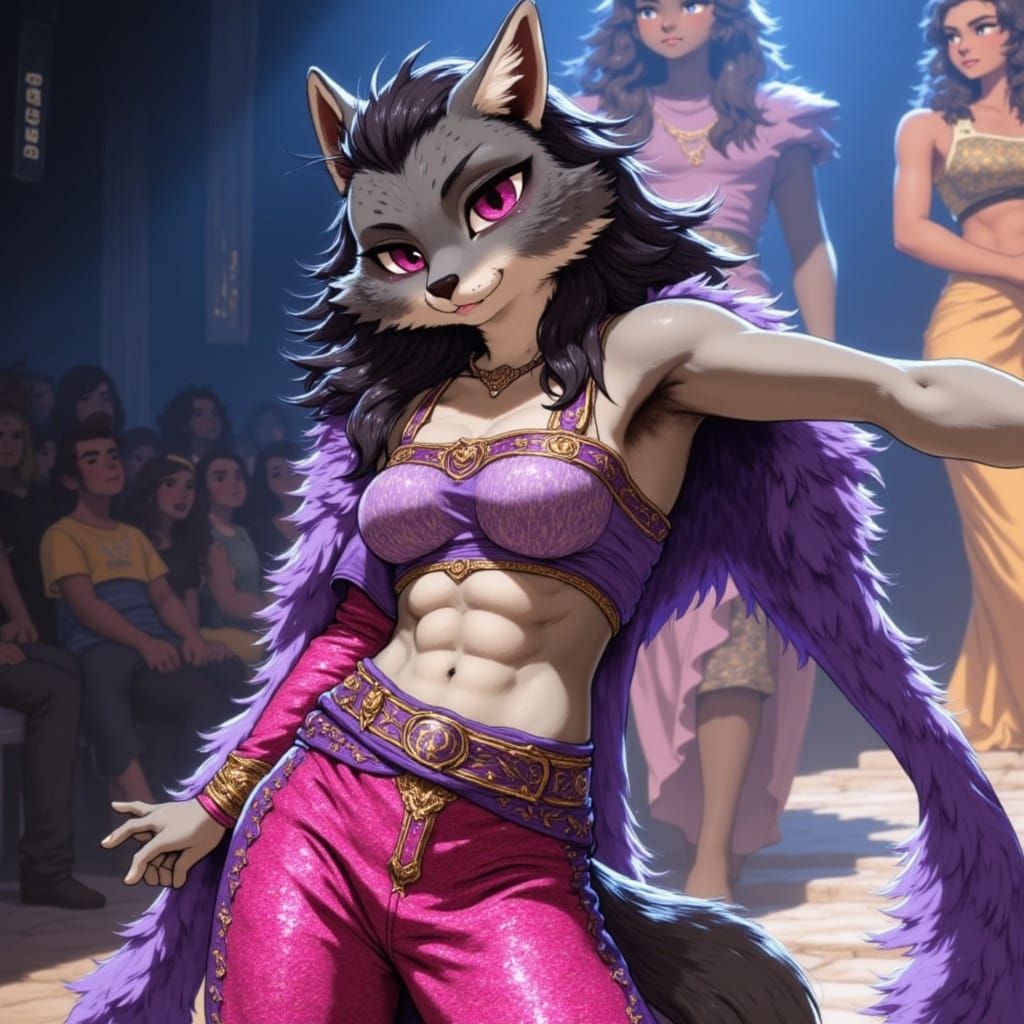 Legoshi the Wolf on the Runway in Drag