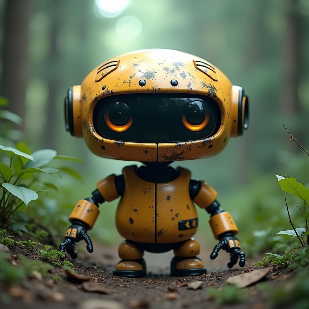 Robot Toad with Scanning Eyes in Digital Jungle