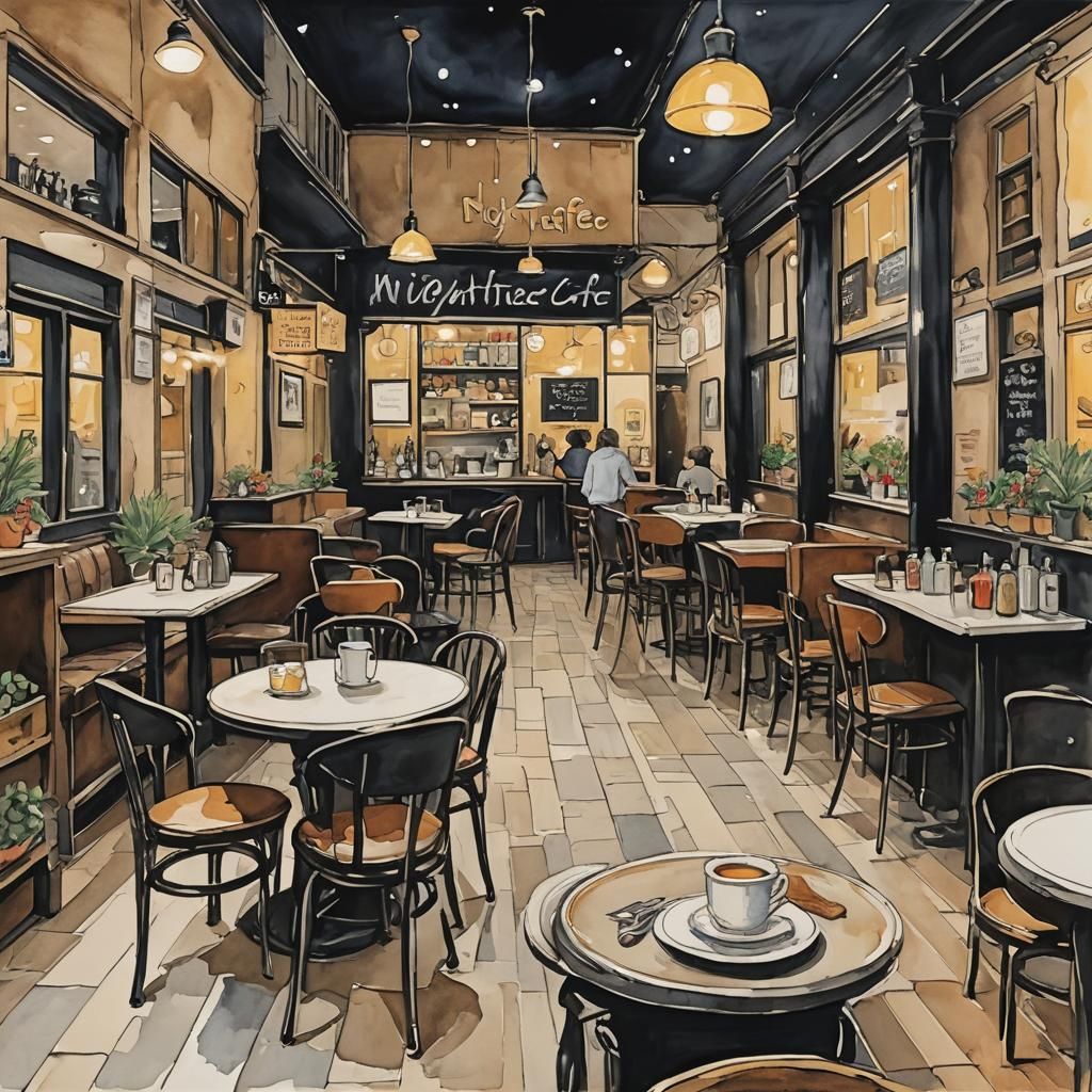 Cozy Cafe Interior in Warm Light