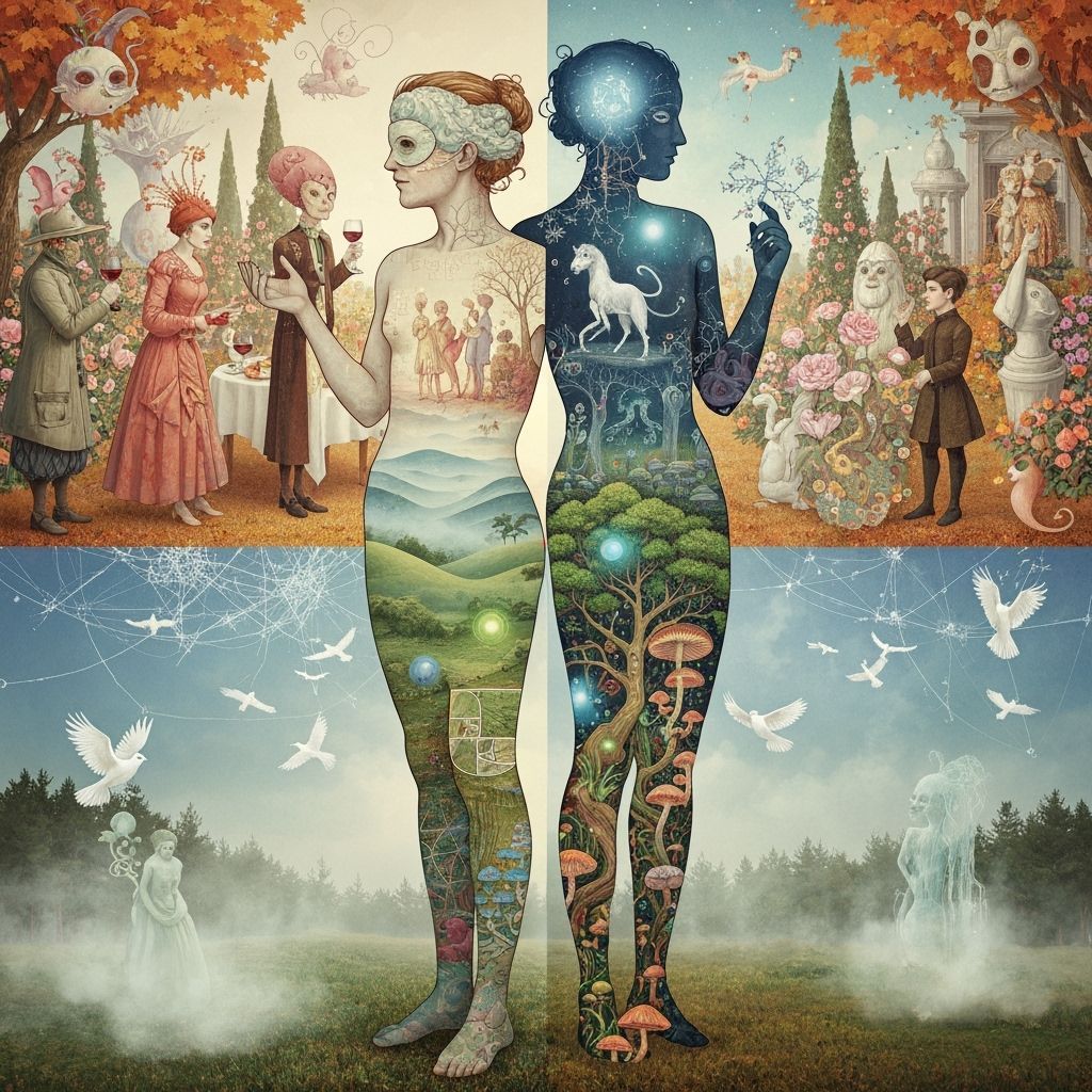 Surreal Garden Party in a Dreamlike Fantasy