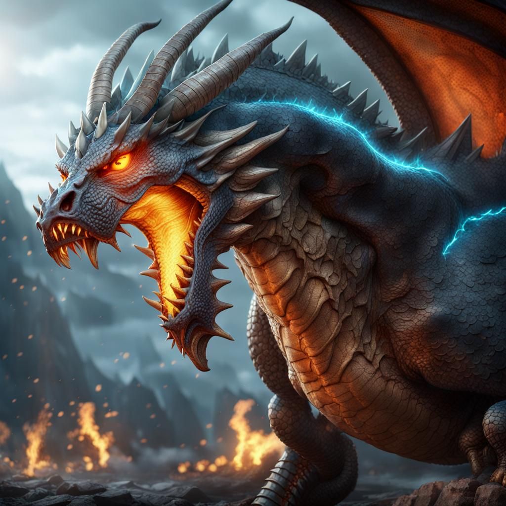Armored Warrior Rides Ferocious Steel Dragon: 3D Fantasy Art