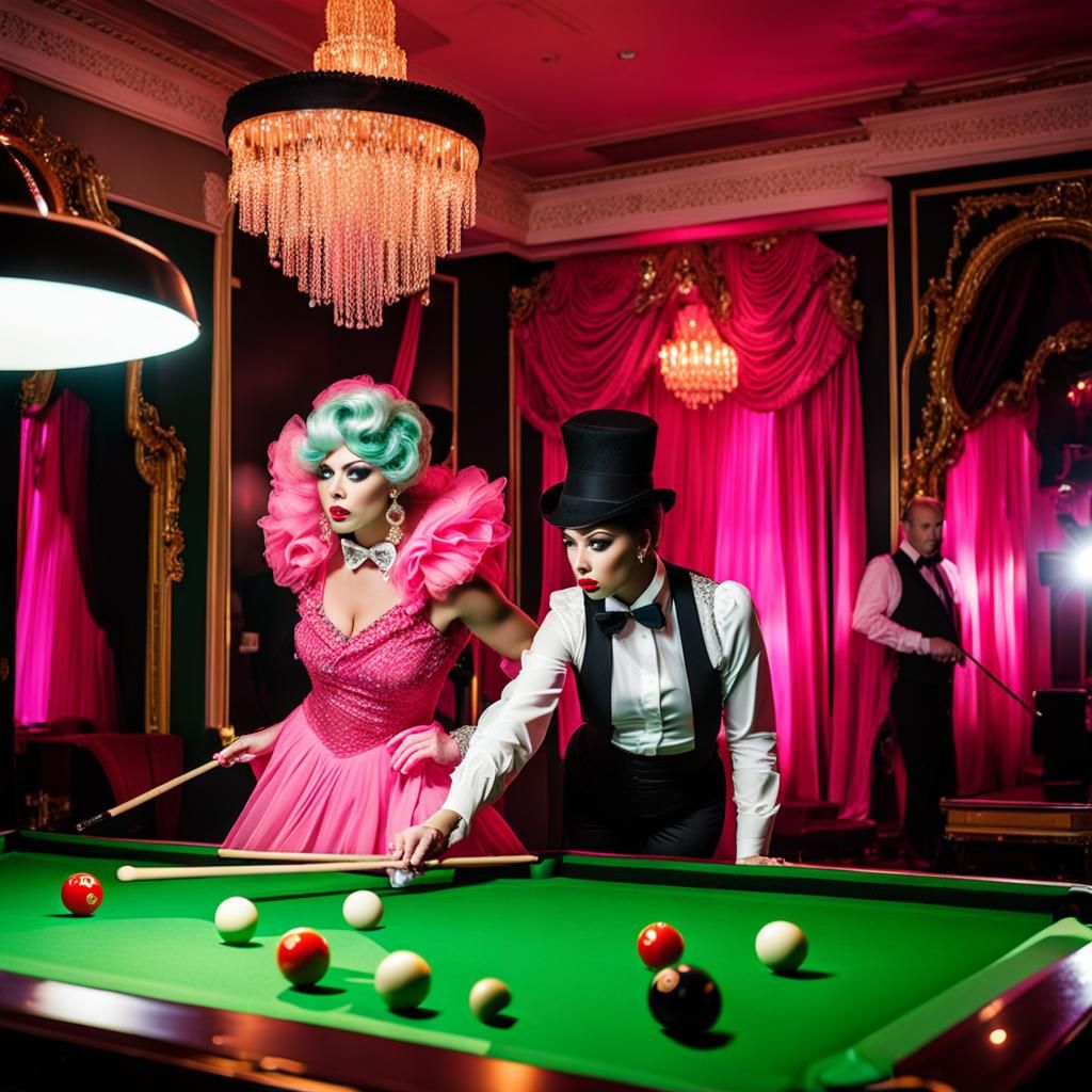 Drag Queens Play Snooker in a Chiffon Wonderland