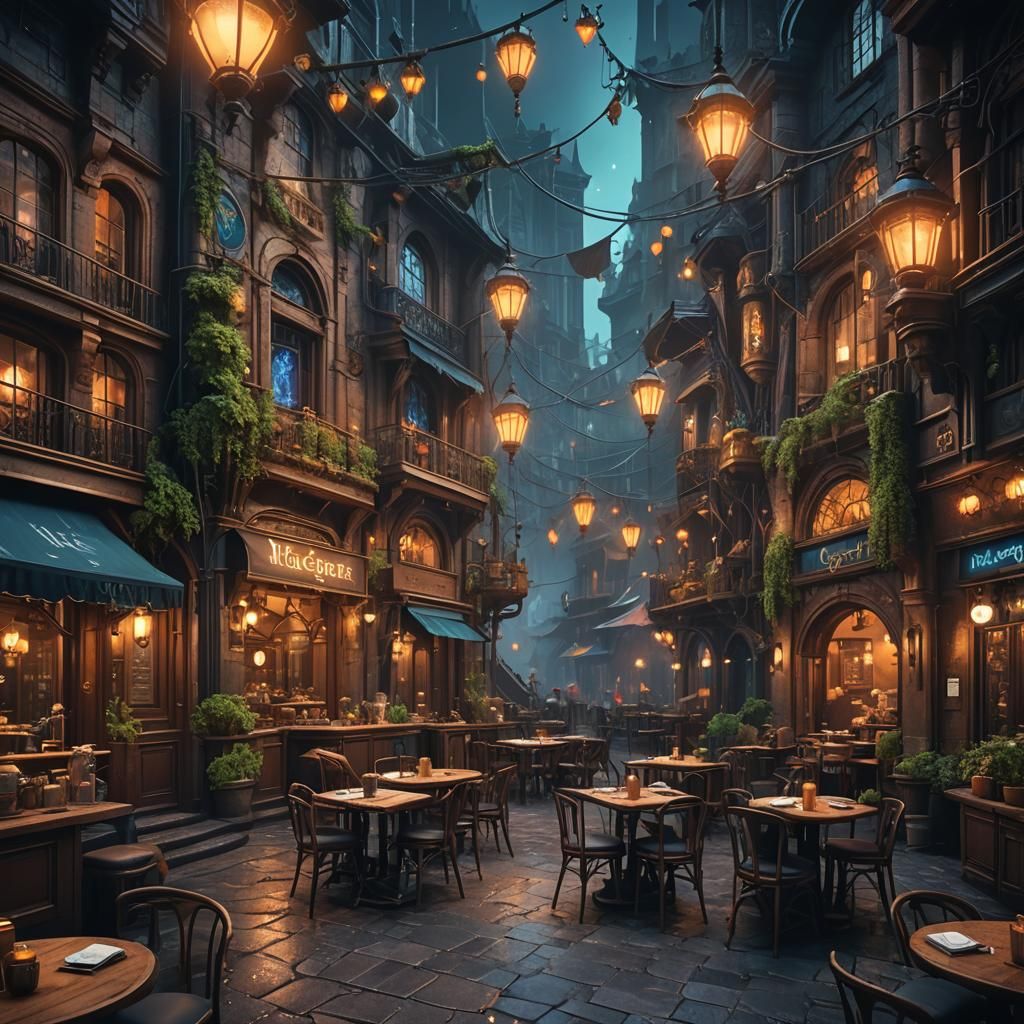Fantastical Matte Painting with Deep Color and Intricate Det...