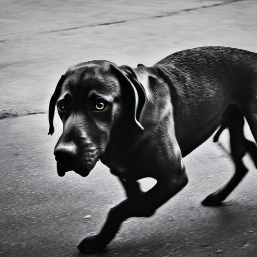 Mysterious Hound in Monochromatic 8K Resolution