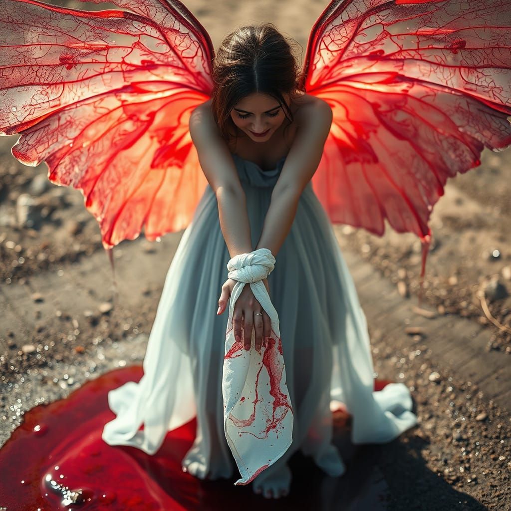 Glass Winged Woman in Resilience