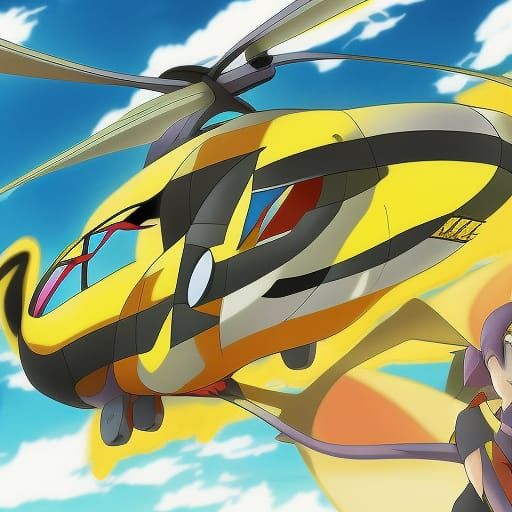Pokemon Helicopter in Anime Style