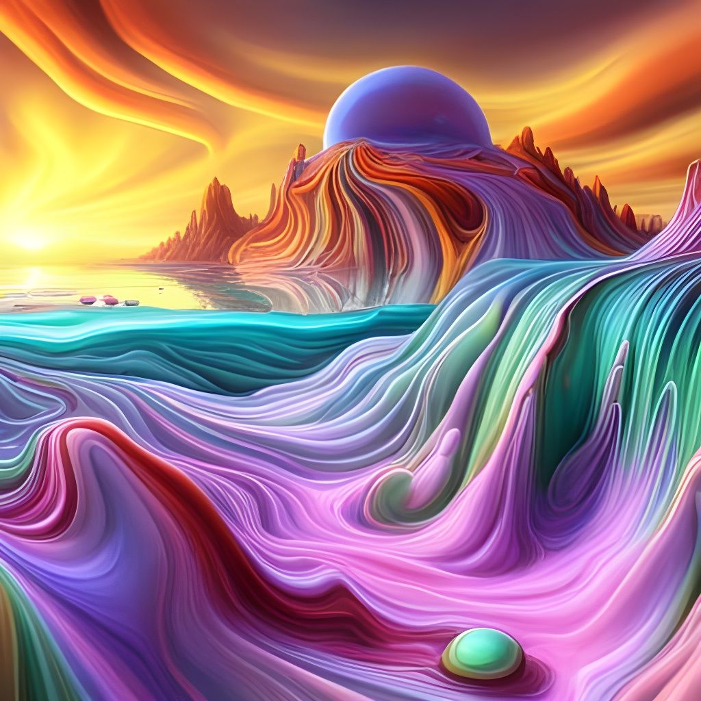 Psychedelic Qubit Landscape in Opalescent 3D Style