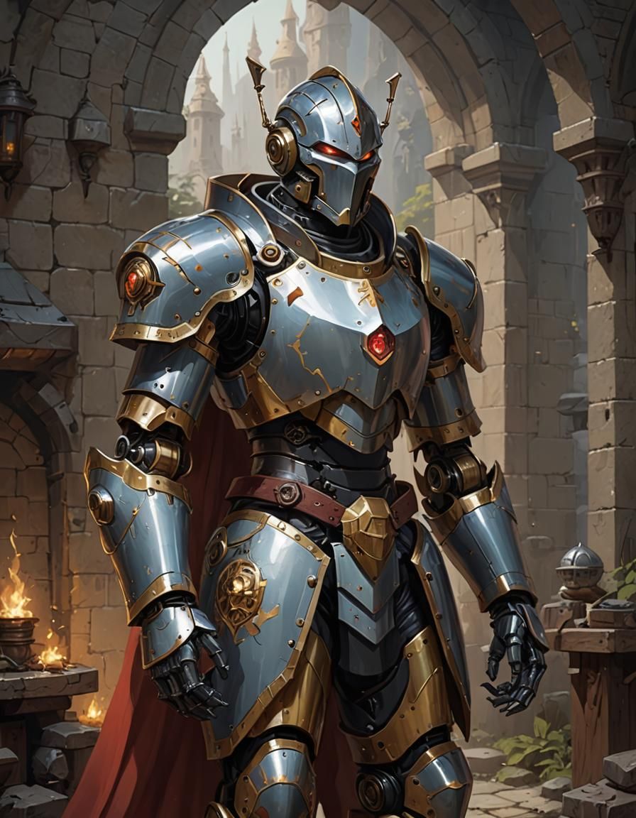 DnD Robot Paladin: A Fusion of Fantasy and Sci-Fi
