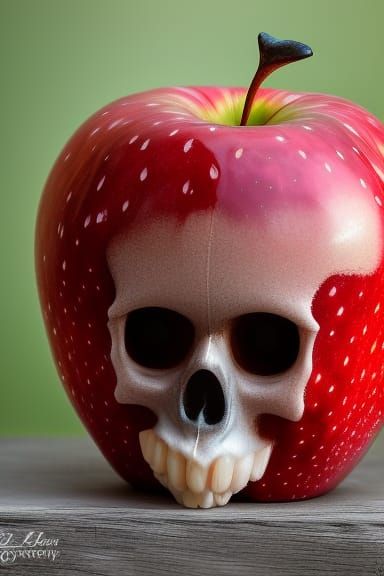 Skull Apple Trompe L'Oeil Photo