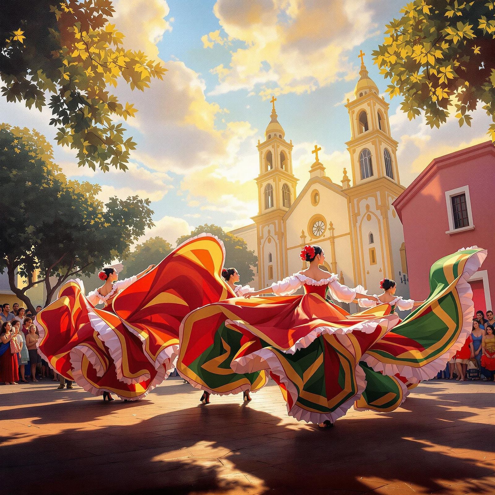 Vibrant Holiday Dance Performance in Baroque Style