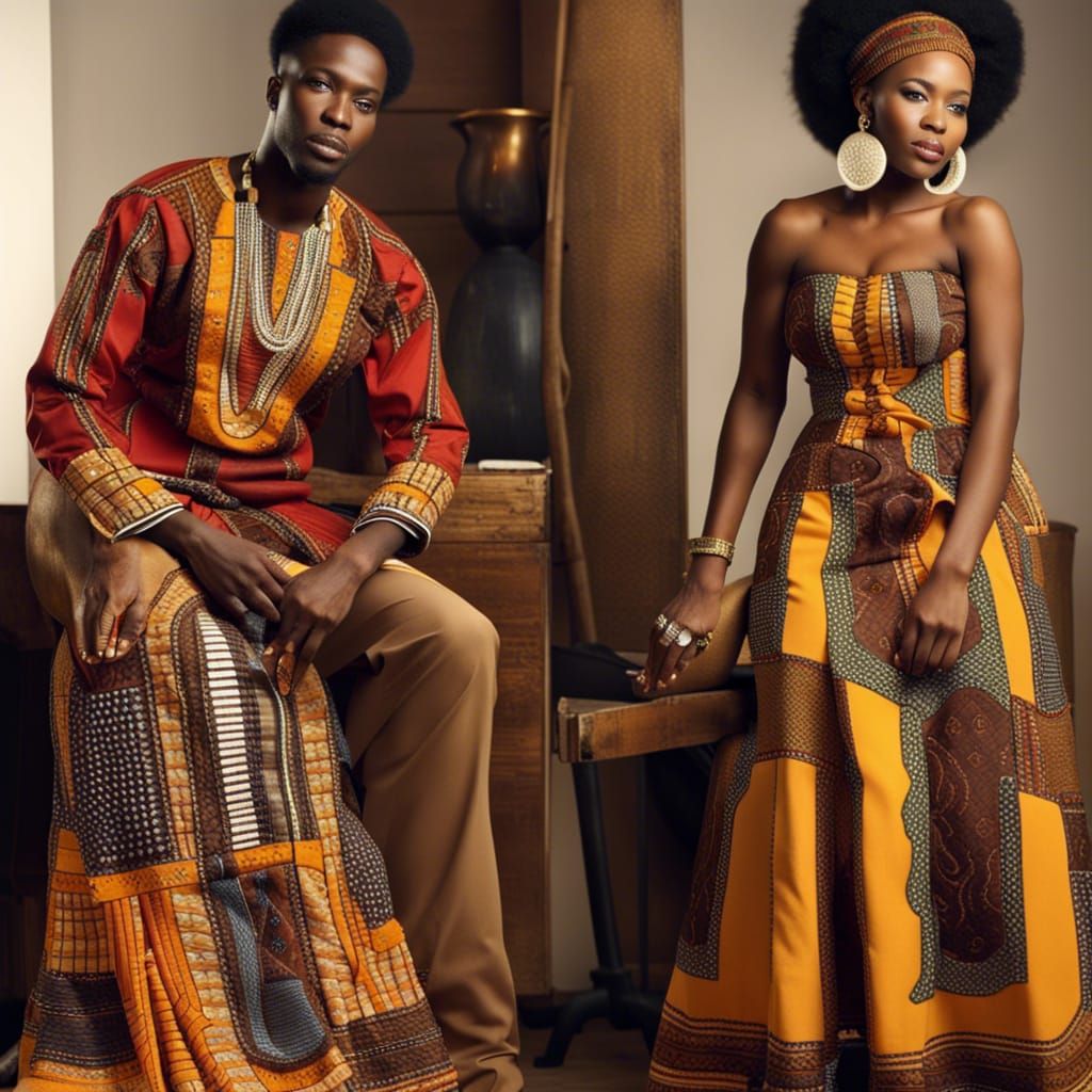 African People in Traditional Dress