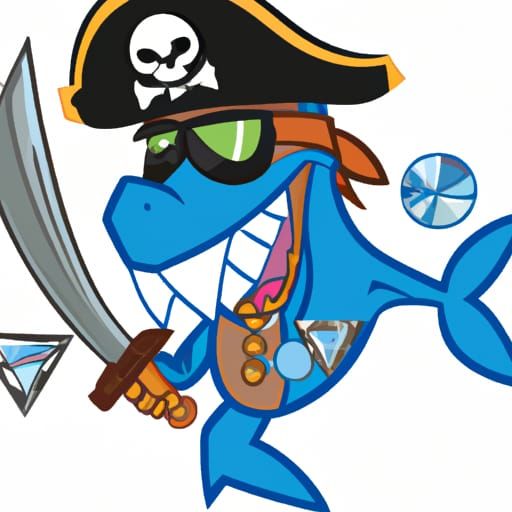 Shark Pirate with Sword and Crossbow Logo