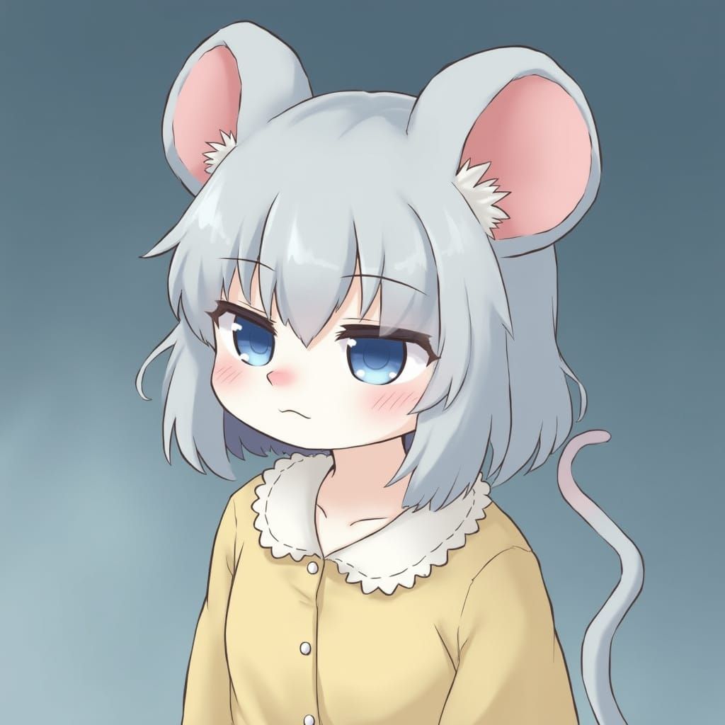 Anthropomorphic Mouse Girl in Manga Style